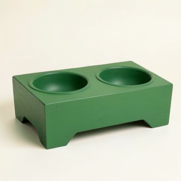 Glen Crest Pet Feeding Stand With Two Plain Empty Bowls - Green (synthetic illustration; no displayed measurements)