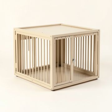 Sage Dell Empty Furniture-Style Pet Crate - Beige (synthetic illustration; no displayed measurements)