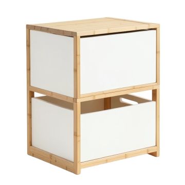 River Bluff Freestanding Pull-Out Hamper Cabinet - White