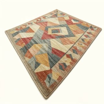 Phoebe Geometric Pine Multi-Color Area Rug (synthetic illustration; no displayed measurements)
