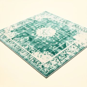Amato Power Loom Teal/White Rug (synthetic illustration; no displayed measurements)