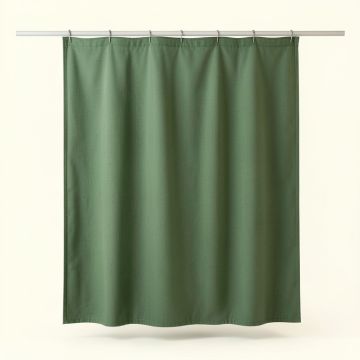 Ridge Canyon Shower Curtain Hanging Flat From A Plain Rod - Green (synthetic illustration; no displayed measurements)