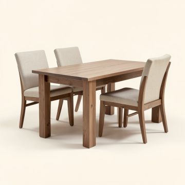 Abonza-Torres Butterfly Leaf Rubberwood Solid Wood Dining Set (synthetic illustration; no displayed measurements)