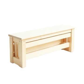 Meadow Bluff Narrow Outdoor Storage Bench - Ivory