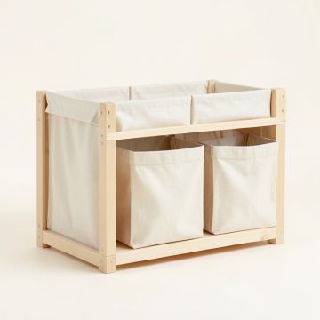 Cliff Bluff Laundry Sorting Station With Plain Removable Bags - Ivory (synthetic illustration; no displayed measurements)