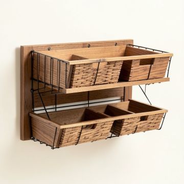 Jaeger Wire Wall Storage Organizer With Baskets (synthetic illustration; no displayed measurements)