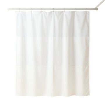 Dawn Arc Shower Curtain Hanging Flat From A Plain Rod