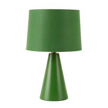 Flint Crest Table Lamp With A Plain Fabric Shade - Green