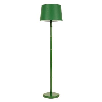 Willow Arc Floor Lamp With A Plain Fabric Shade - Green