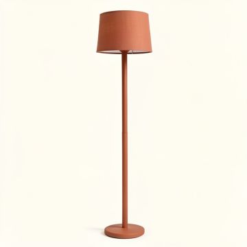 Dawn Brook Floor Lamp With A Plain Fabric Shade - Terracotta (synthetic illustration; no displayed measurements)