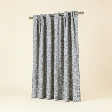 Kas Cotton Blend Geometric Room Darkening Rod Pocket Drape Single Curtain Panel (synthetic illustration; no displayed measurements)