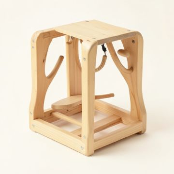 Small Wooden Playground Bird Activity Center (synthetic illustration; no displayed measurements)