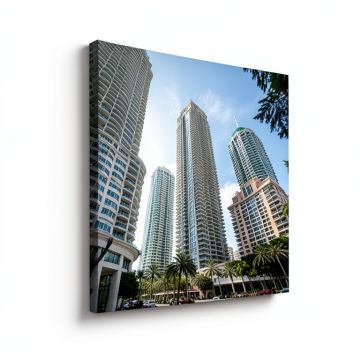 Low Angle View Of Skyscrapers (synthetic illustration; no displayed measurements)