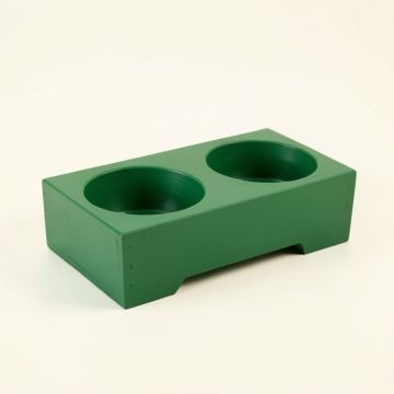 Bay Canyon Pet Feeding Stand With Two Plain Empty Bowls - Green (synthetic illustration; no displayed measurements)