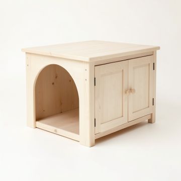 Oak Bend Empty Furniture-Style Litter Enclosure - Ivory (synthetic illustration; no displayed measurements)