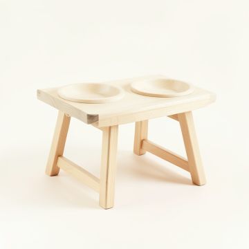 Shore Crest Pet Feeding Stand With Two Plain Empty Bowls - Ivory (synthetic illustration; no displayed measurements)