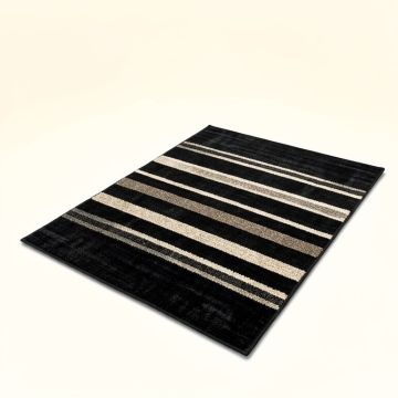 Faye Striped Black/Bone Area Rug (synthetic illustration; no displayed measurements)