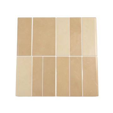 Roman Selection Glass Mosaic Tile In Iced Tan