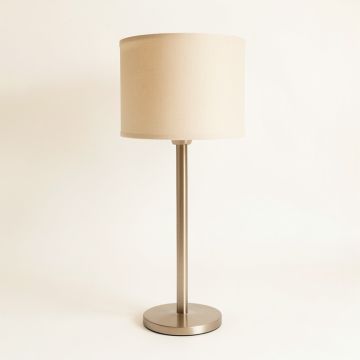 Bay Dale Floor Lamp With A Plain Fabric Shade - Beige (synthetic illustration; no displayed measurements)