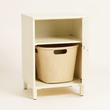 Juniper Canyon Freestanding Pull-Out Hamper Cabinet - Ivory (synthetic illustration; no displayed measurements)