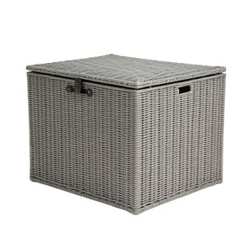 Heaweego 88 Gallon Wicker Cabinet Deck Box In Gray