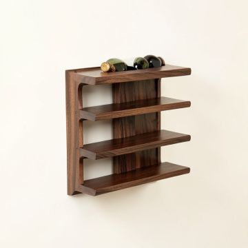 Sterns Solid Wood Wall Mounted Wine Glass Rack (synthetic illustration; no displayed measurements)