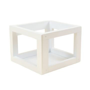 Slate Bridge Empty Furniture-Style Pet Crate - White