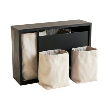 Vale Bend Laundry Sorting Station With Plain Removable Bags - Black