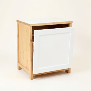 Ash Arc Freestanding Pull-Out Hamper Cabinet (synthetic illustration; no displayed measurements)