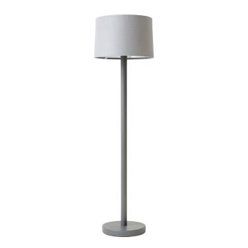 Reed Bend Floor Lamp With A Plain Fabric Shade - Gray