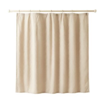 Glen Canyon Shower Curtain Hanging Flat From A Plain Rod - Beige