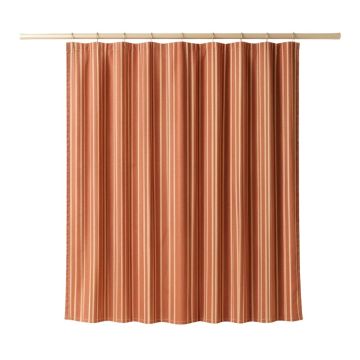 Bay Bend Shower Curtain Hanging Flat From A Plain Rod - Terracotta (synthetic illustration; no displayed measurements)