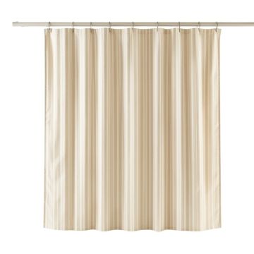 Alder Bridge Shower Curtain Hanging Flat From A Plain Rod - Cream