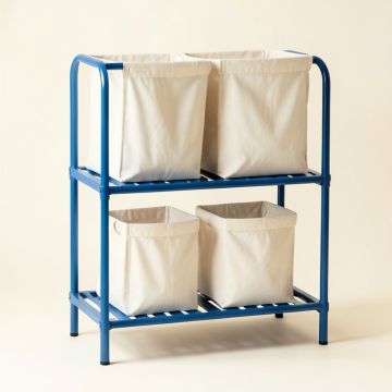 Cove Bluff Laundry Sorting Station With Plain Removable Bags - Blue (synthetic illustration; no displayed measurements)