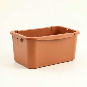 Reed Dale Empty Railing Planter With Integral Brackets - Terracotta (synthetic illustration; no displayed measurements)