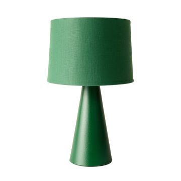 Meadow Crest Table Lamp With A Plain Fabric Shade - Green