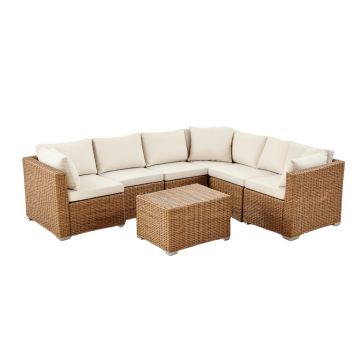 Parachute 8 Piece Rattan Sectional Seating Group With Cushions