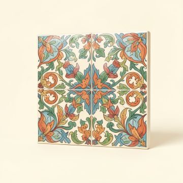 Angela 8 '' X 8 '' Ceramic Harbour Sonata Decorative Mural Tile In Multicolor (synthetic illustration; no displayed measurements)