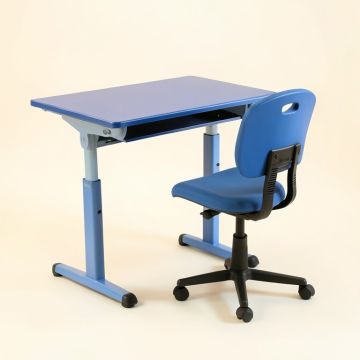 Height Adjustable Student Desk And Chair Blue (synthetic illustration; no displayed measurements)