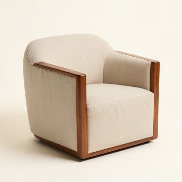 Bonifant 32 '' Wide Linen Balloon Chair (synthetic illustration; no displayed measurements)