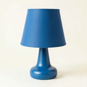 Bay Brook Table Lamp With A Plain Fabric Shade - Blue (synthetic illustration; no displayed measurements)