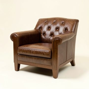 Renae 40 '' Wide Tufted Top Grain Leather Armchair (synthetic illustration; no displayed measurements)