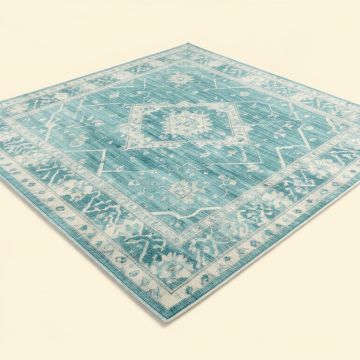 Levant Geometric Aqua Area Rug (synthetic illustration; no displayed measurements)