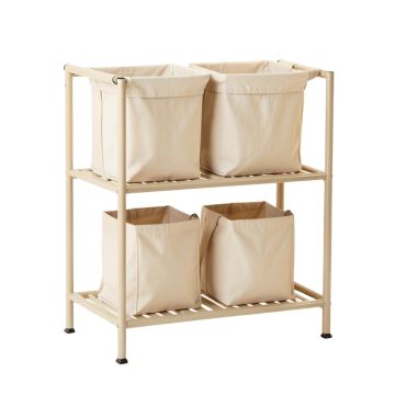Harbor Canyon Laundry Sorting Station With Plain Removable Bags - Beige (synthetic illustration; no displayed measurements)