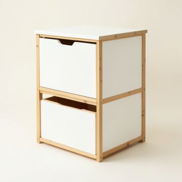 Cliff Crest Freestanding Pull-Out Hamper Cabinet - White (synthetic illustration; no displayed measurements)