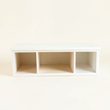 Stone Bluff Shoe Storage Bench - White (synthetic illustration; no displayed measurements)