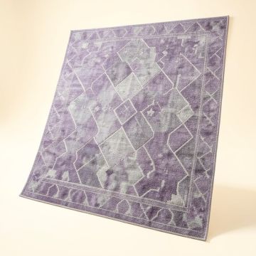 Geometric Gray/Purple Area Rug (synthetic illustration; no displayed measurements)
