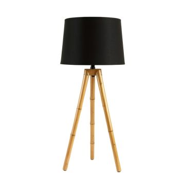 Reed Crossing Floor Lamp With A Plain Fabric Shade - Black