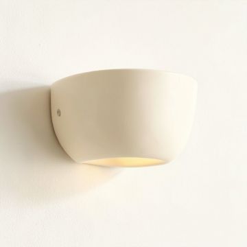 Ridge Arc Wall Sconce Mounted On A Plain Wall - Cream (synthetic illustration; no displayed measurements)