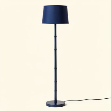 Clay Arc Floor Lamp With A Plain Fabric Shade (synthetic illustration; no displayed measurements)